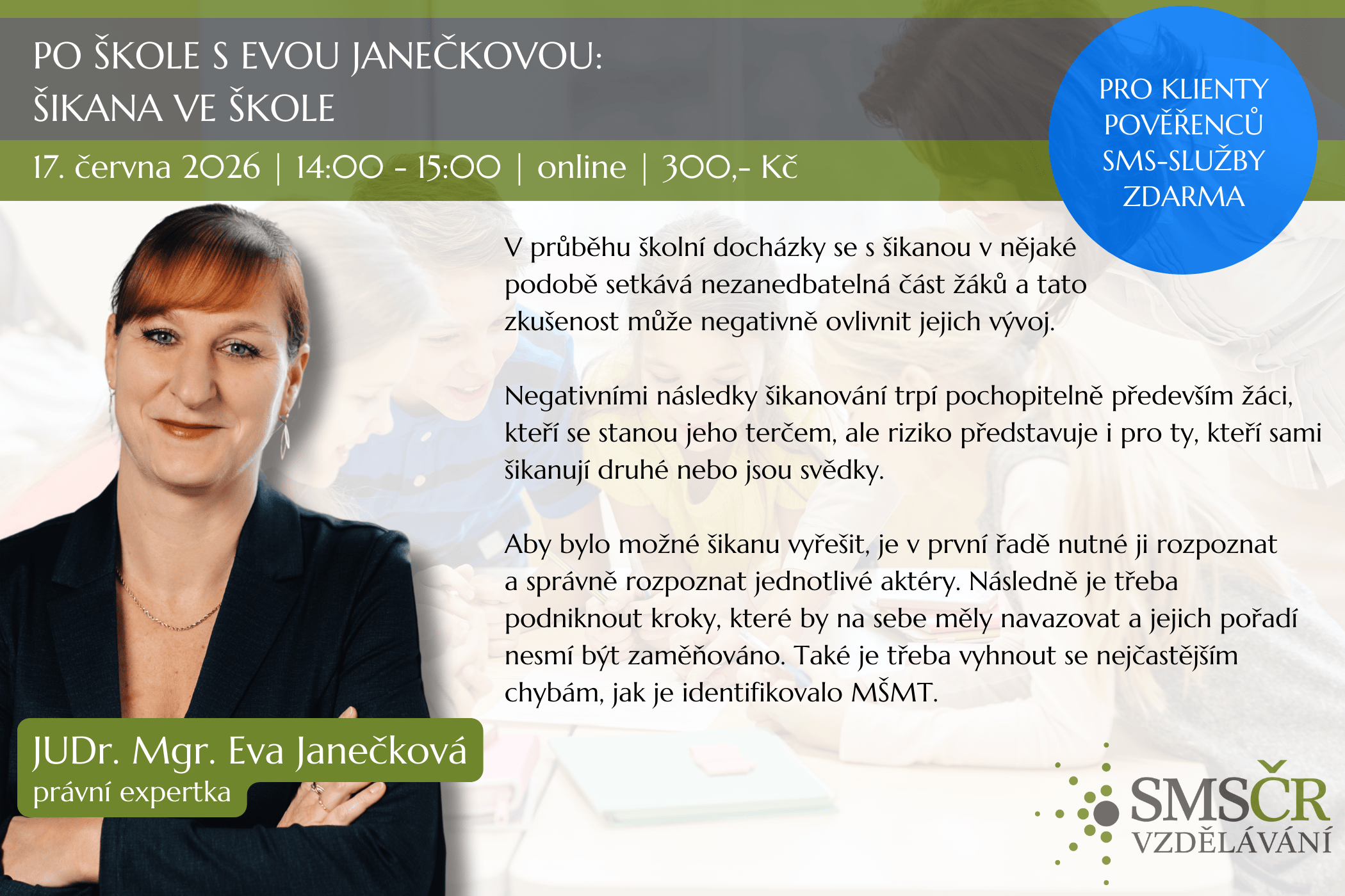 Po škole s Evou Janečkovou Šikana ve škole_červen 2026